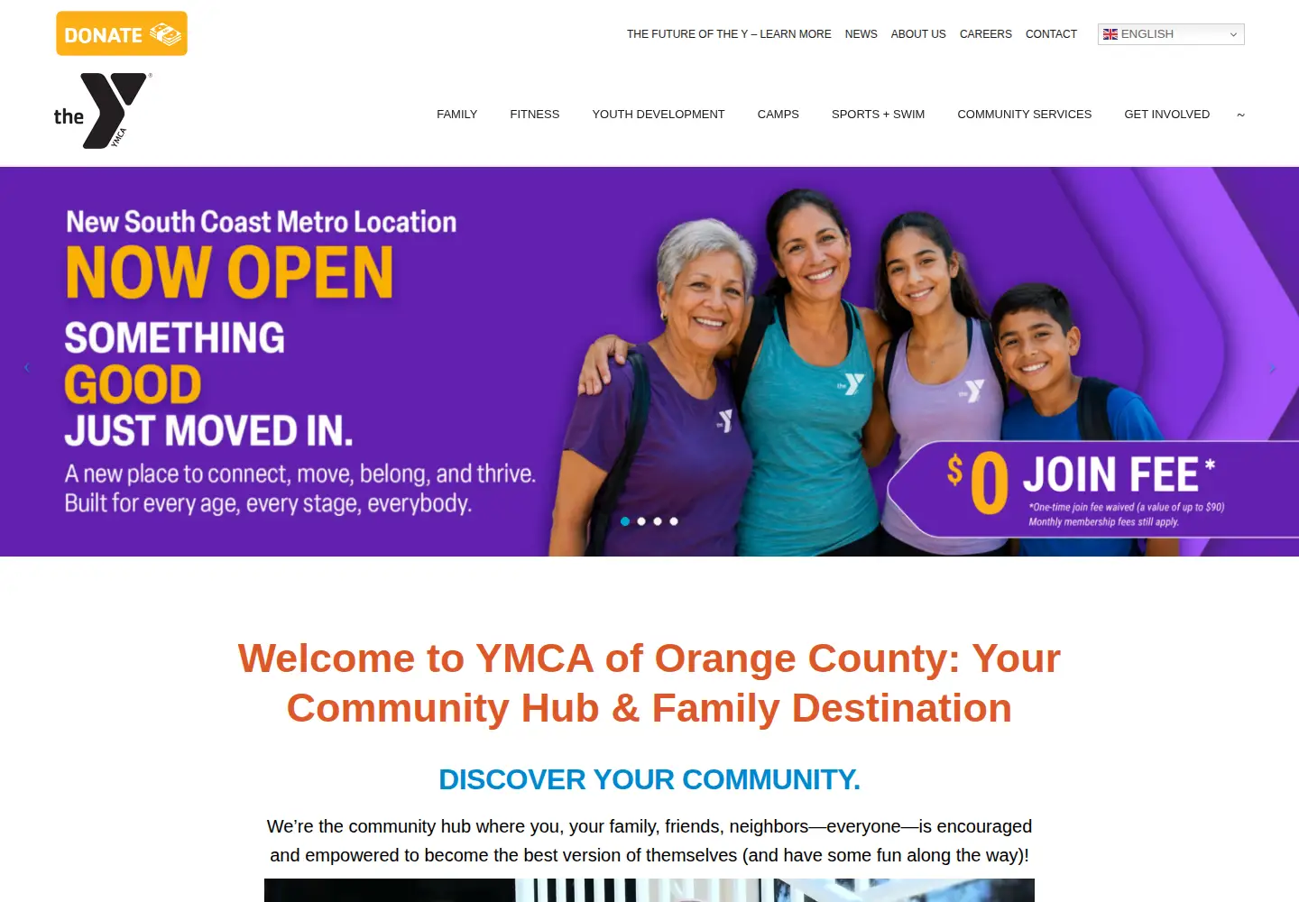 Screenshot of ymcaoc.org