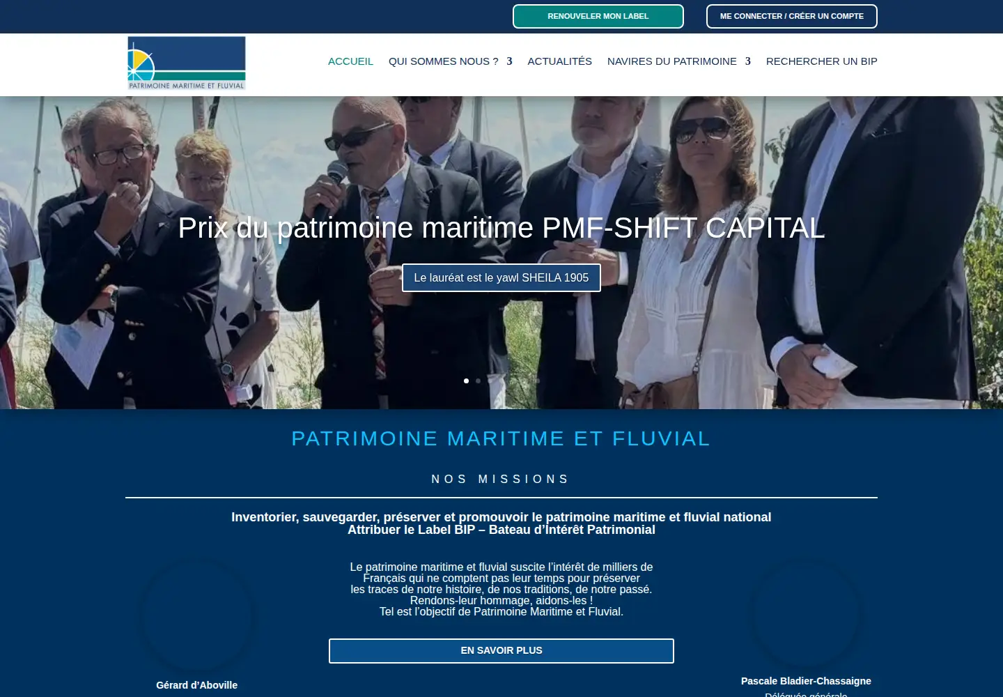 Screenshot of patrimoine-maritime-fluvial.org