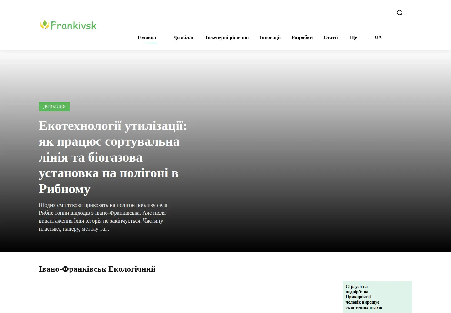Captured homepage of frankivsk.name in the current scan