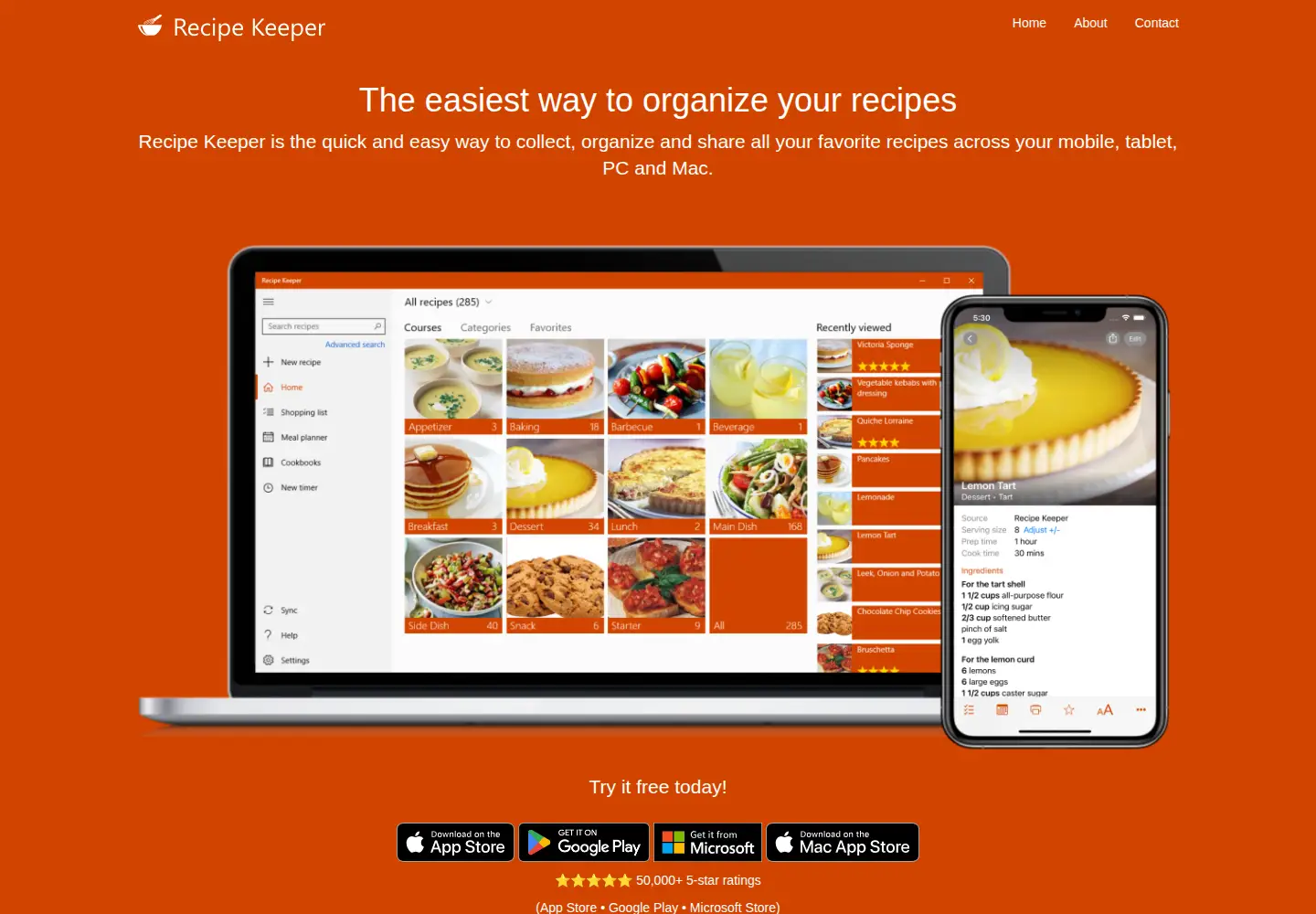 Screenshot of recipekeeperonline.com