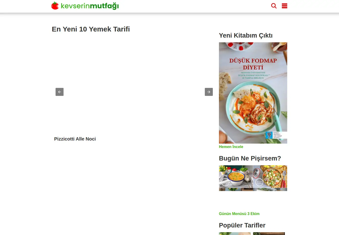Screenshot of kevserinmutfagi.com