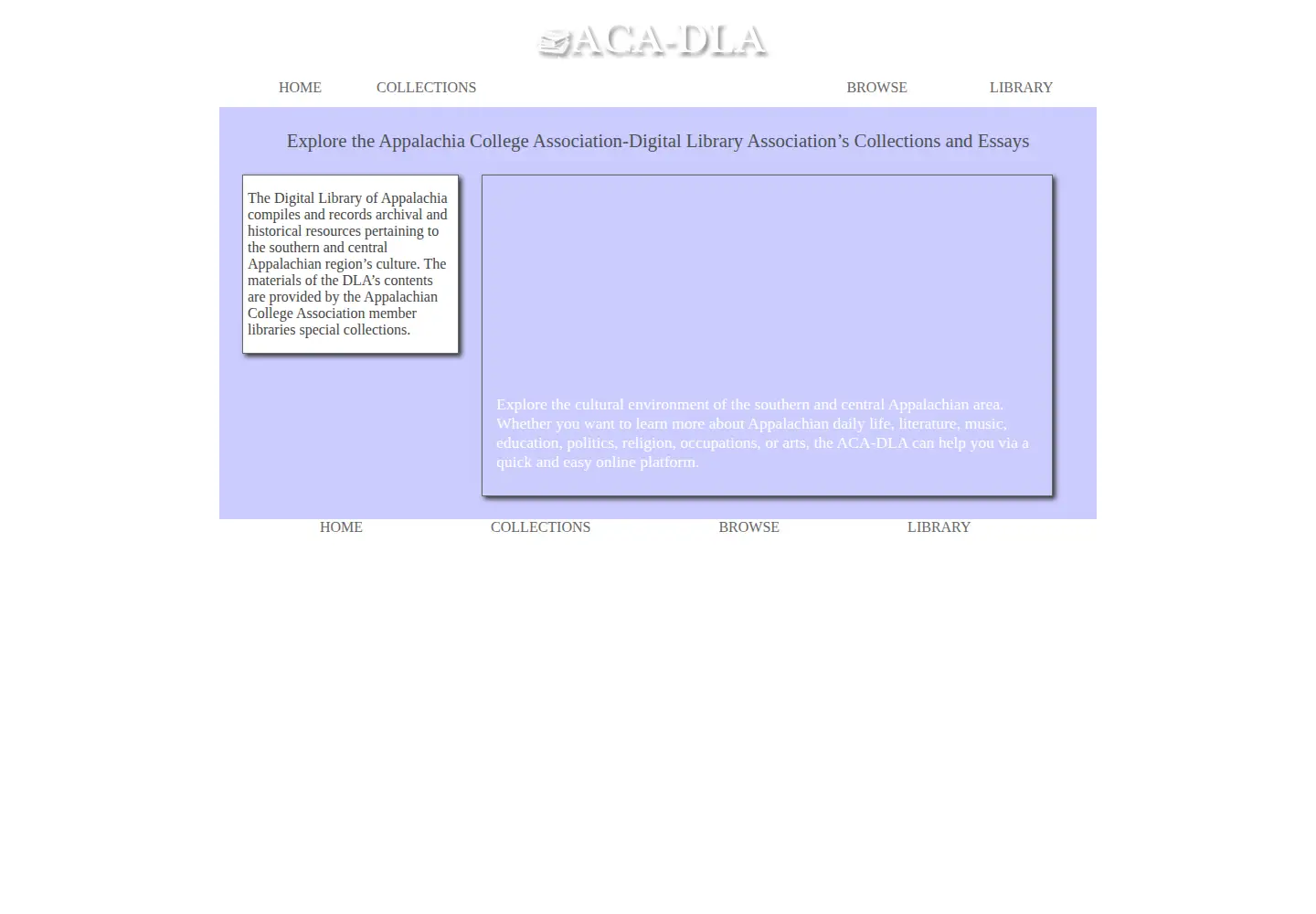 Screenshot of aca-dla.org