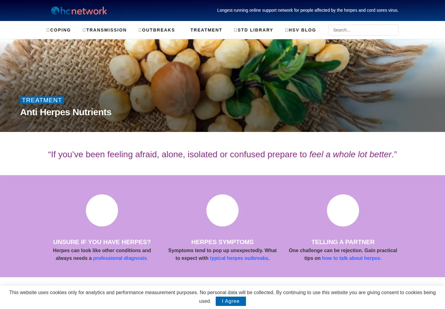Screenshot of herpes-coldsores.com