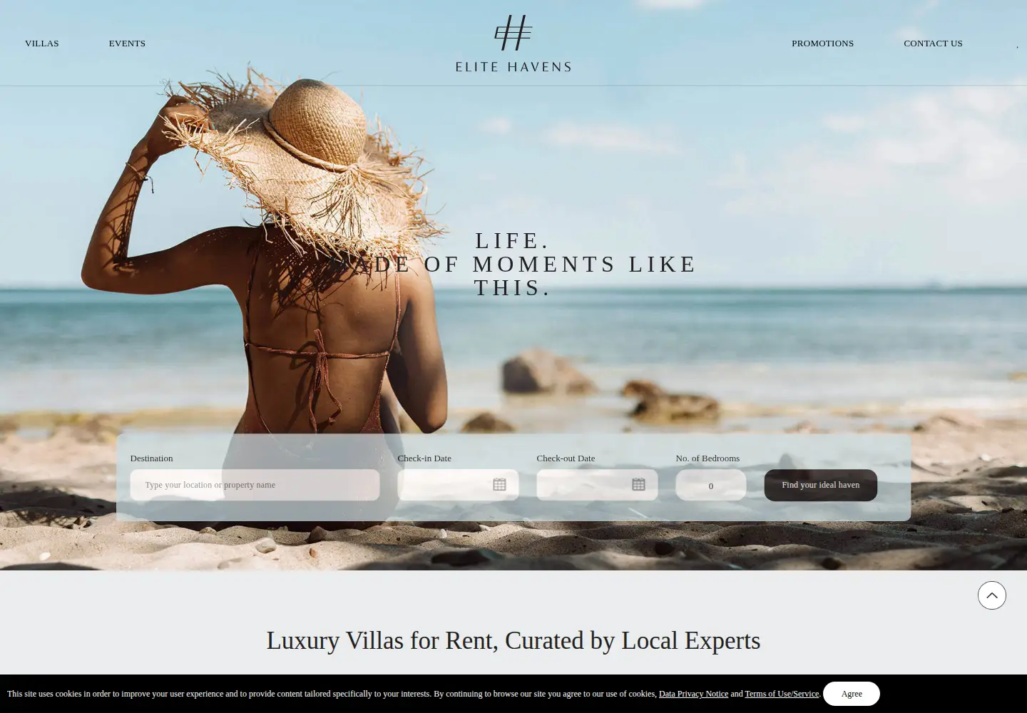 Screenshot of elitehavens.com
