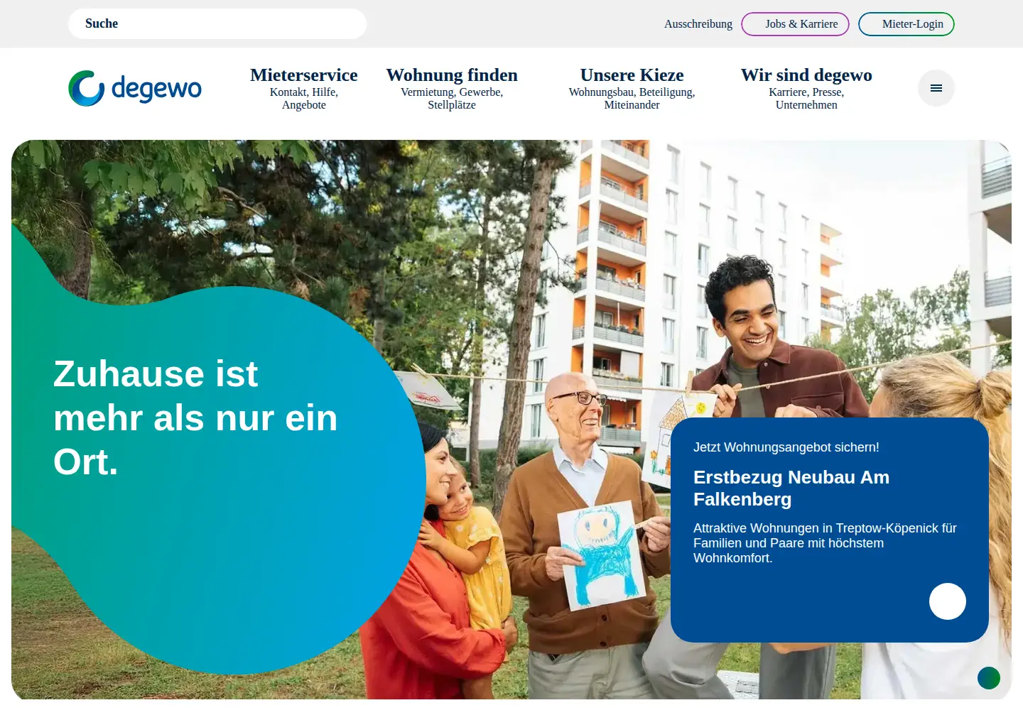 Screenshot of degewo.de