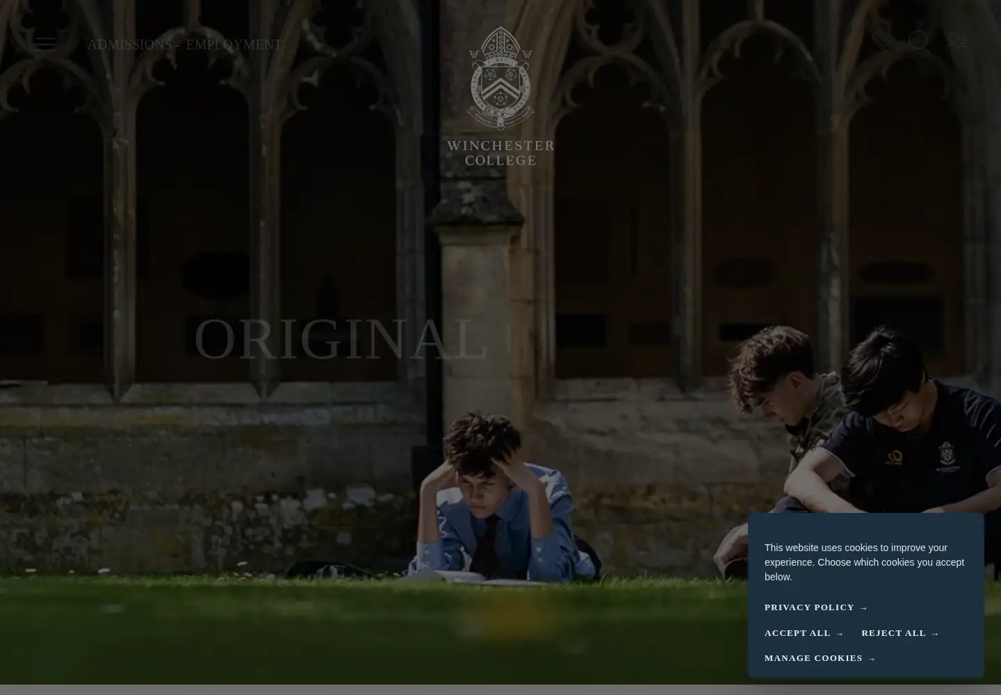 Screenshot of winchestercollege.org