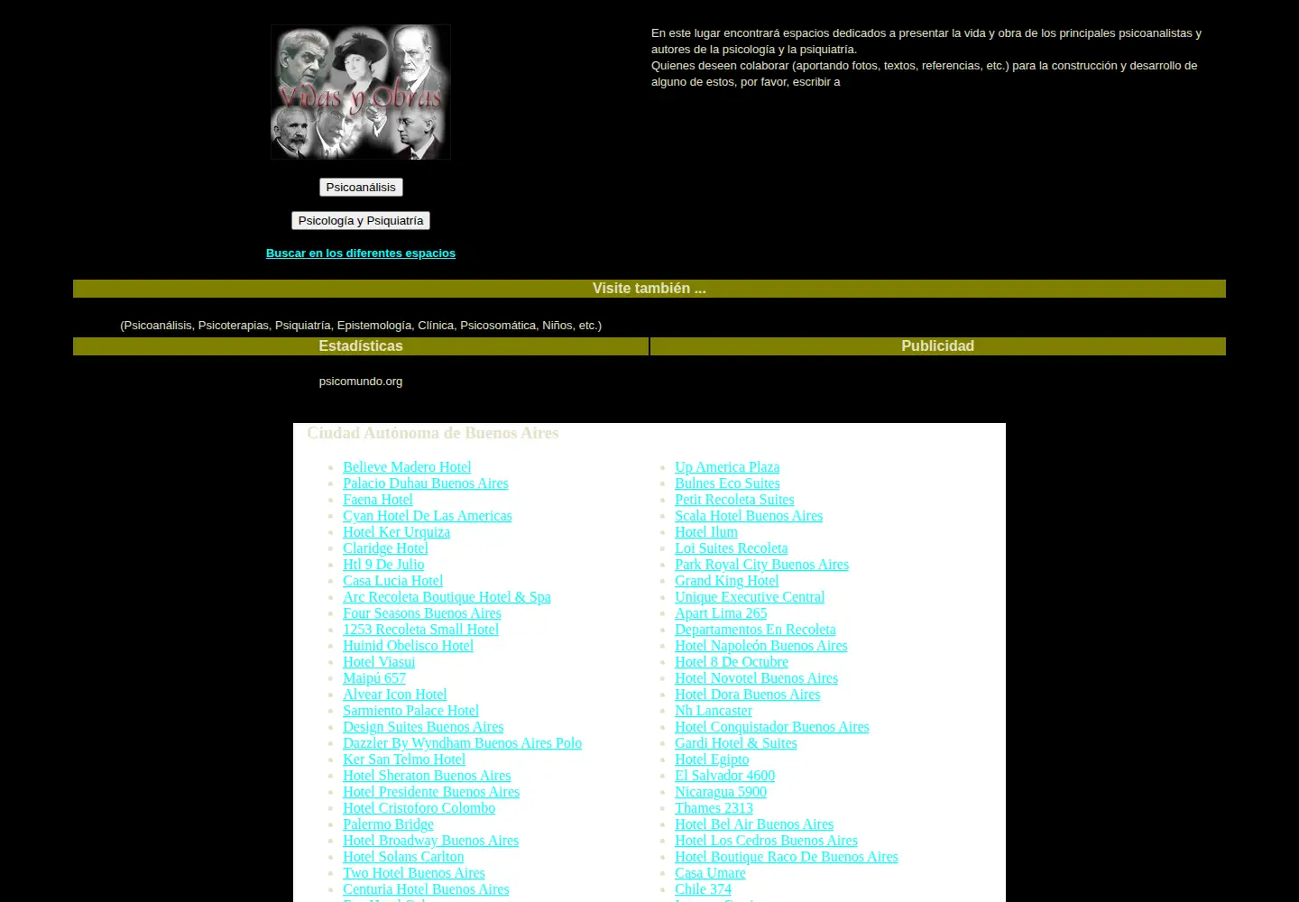 Captured homepage of psicomundo.org in the current scan