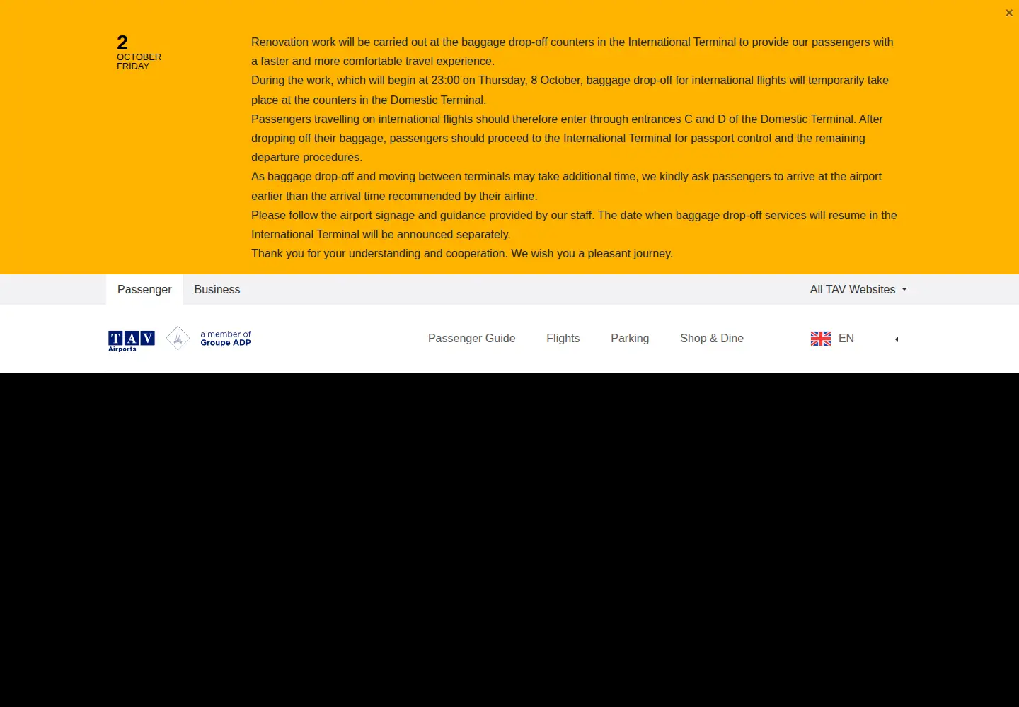 Screenshot of esenbogaairport.com