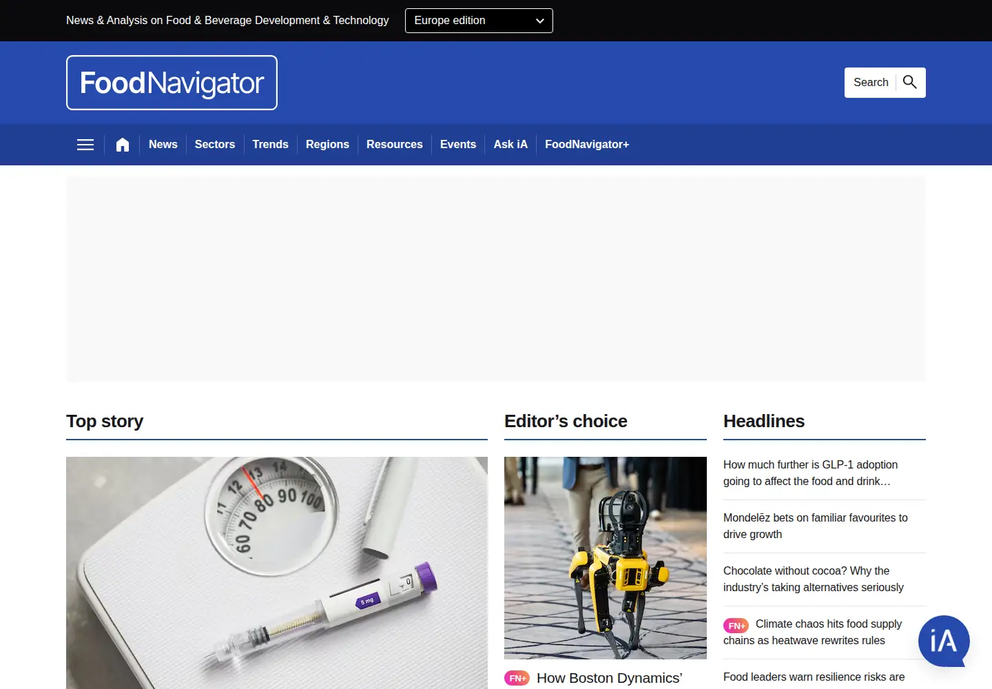 Screenshot of foodanddrinkeurope.com