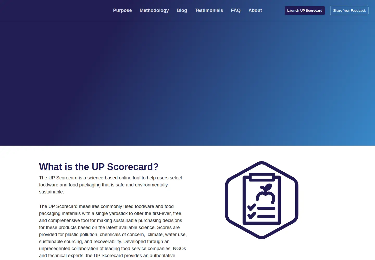 Captured homepage of upscorecard.org in the current scan