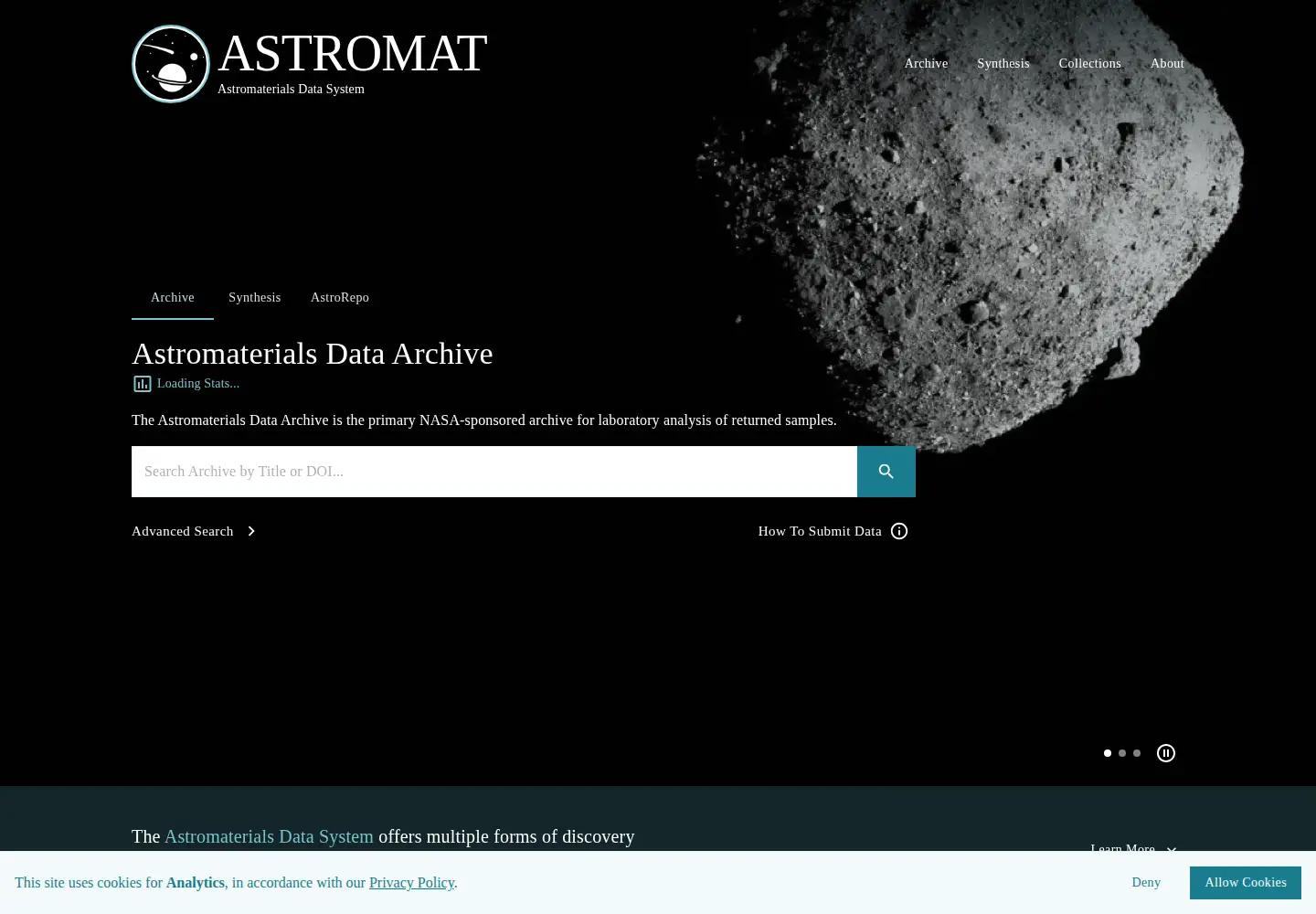 Screenshot of astromat.org