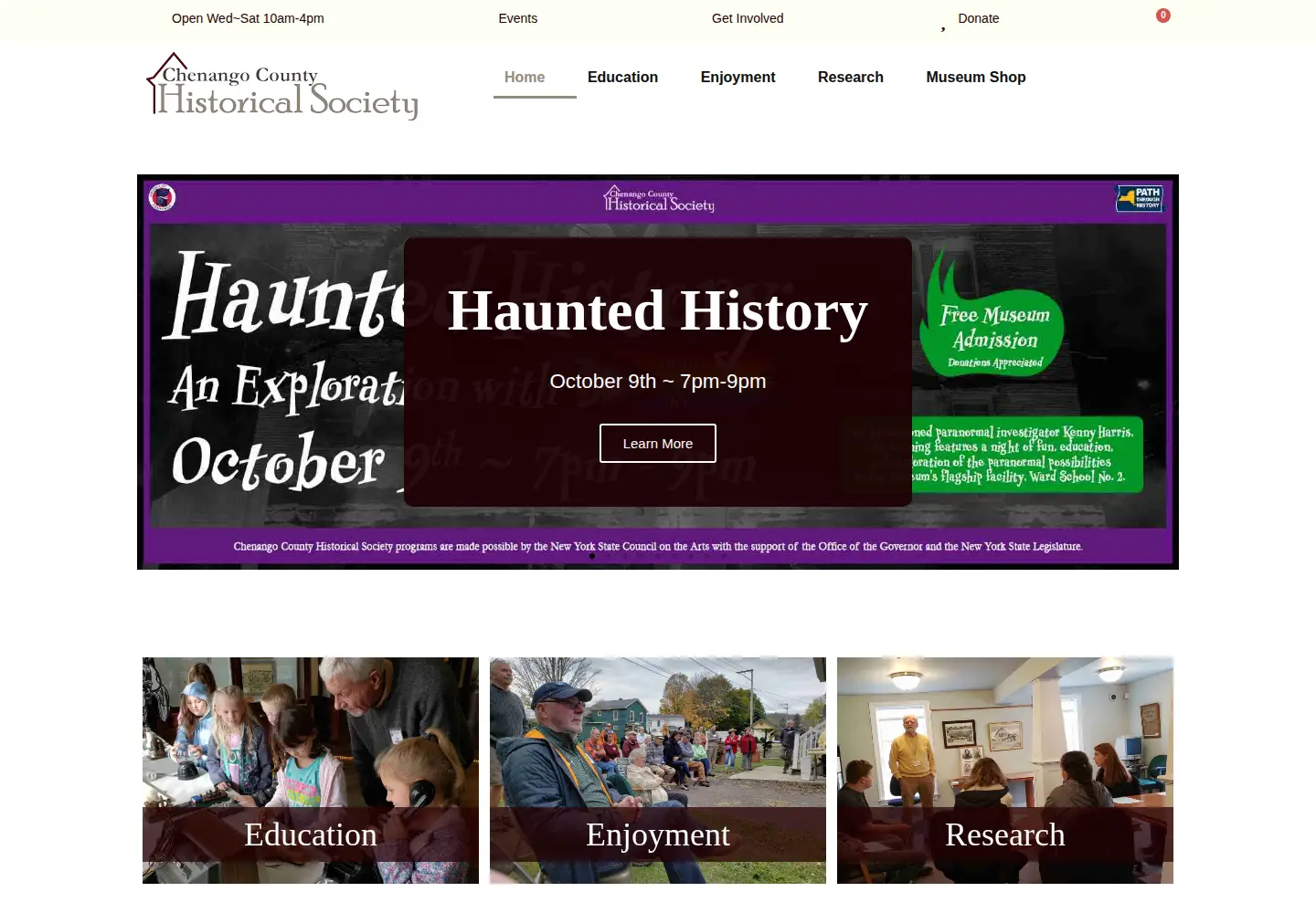 Screenshot of chenangohistorical.org