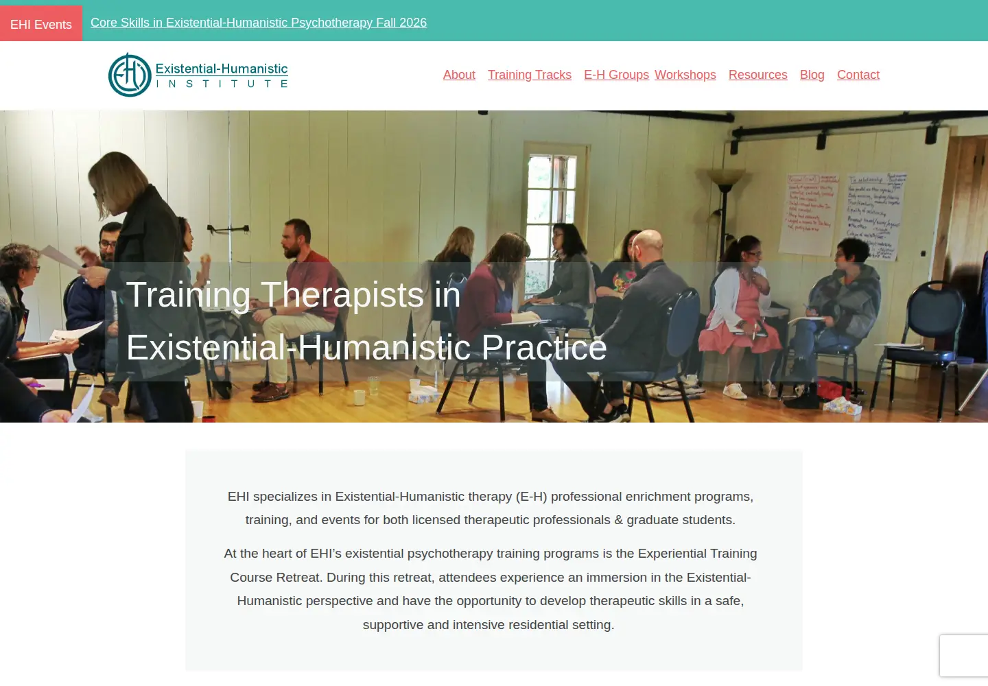 Captured homepage of ehinstitute.org in the current scan