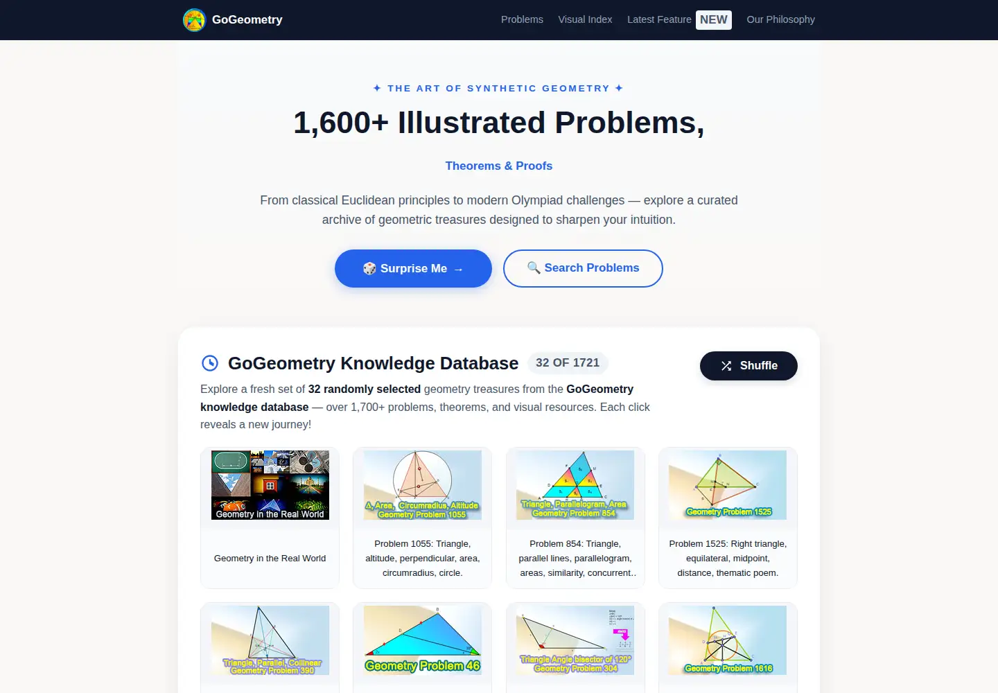 Screenshot of gogeometry.com
