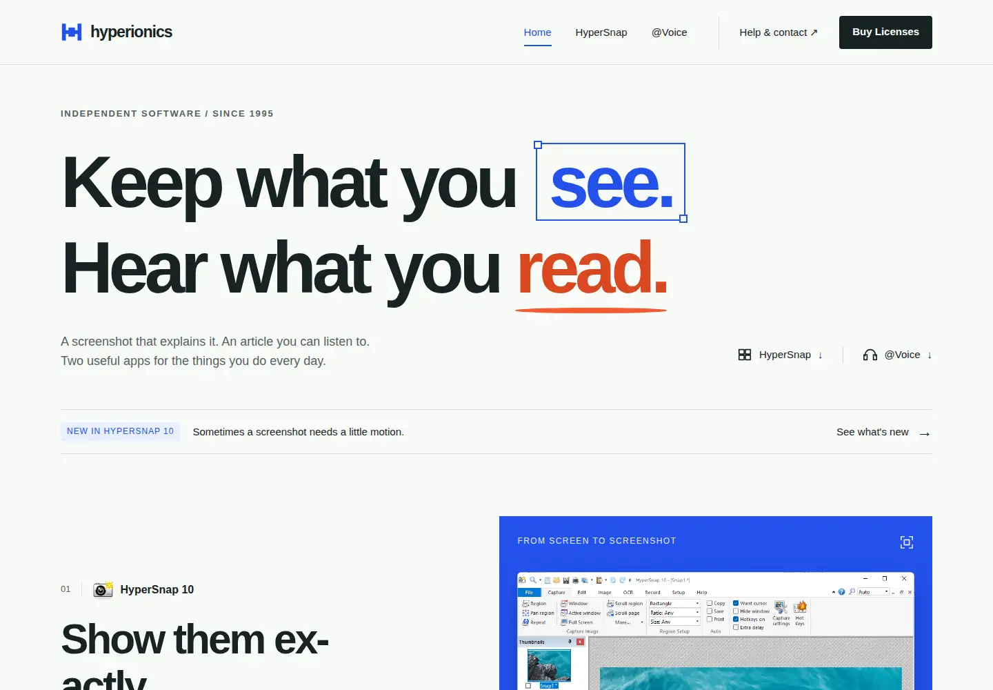 Screenshot of hyperionics.com