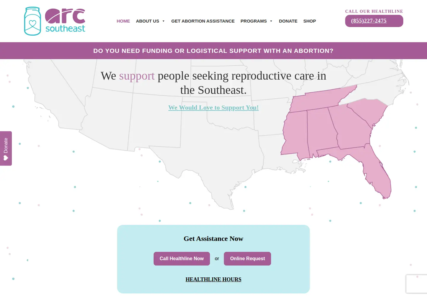 Screenshot of arc-southeast.org