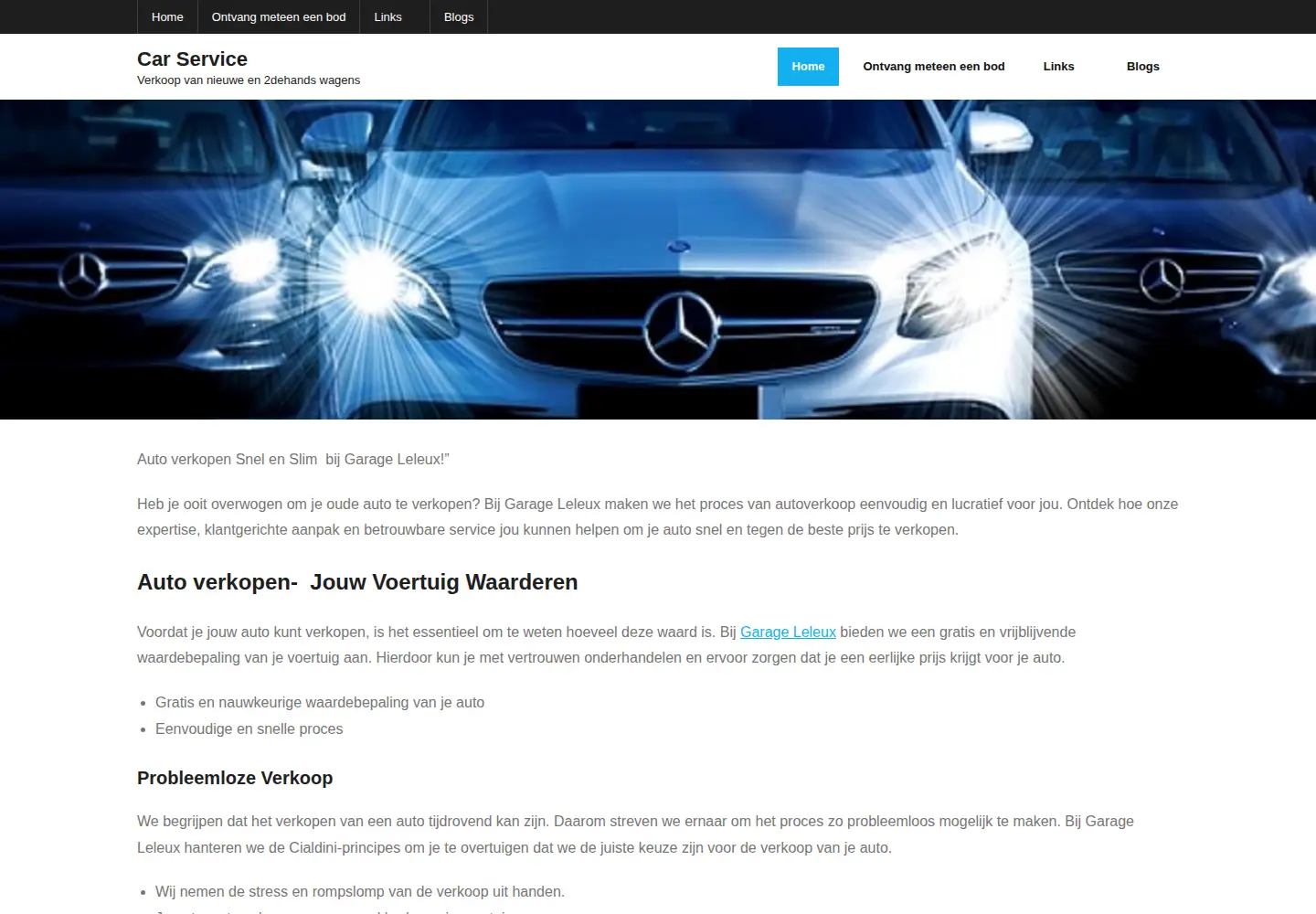Screenshot of garageleleux.be