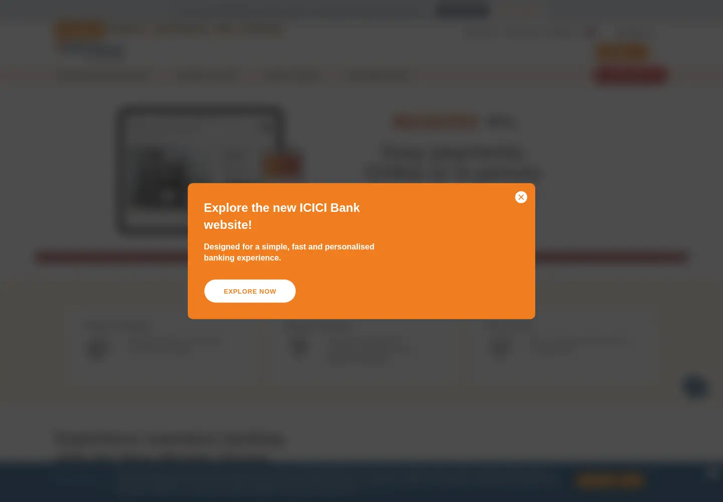 Screenshot of icicibank.co.uk