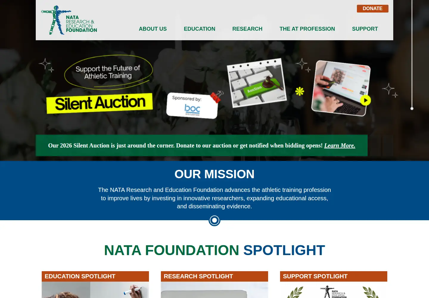 Screenshot of natafoundation.org