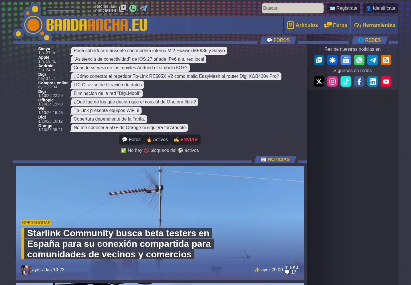 Screenshot of bandaancha.eu