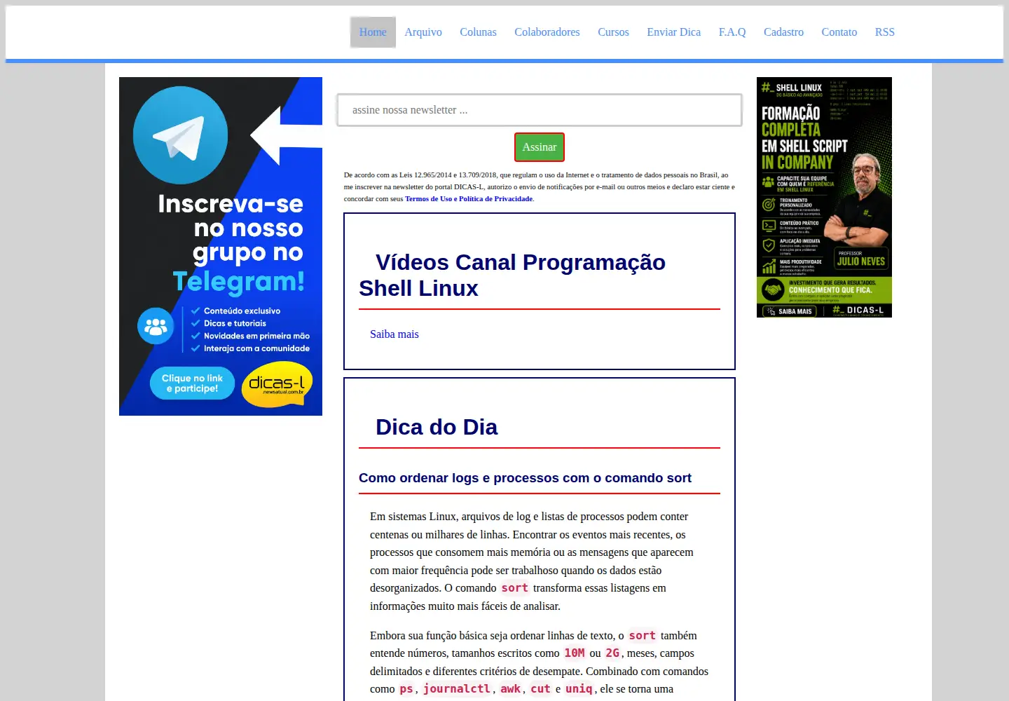 Screenshot of dicas-l.com.br