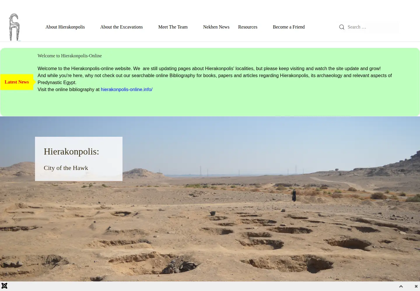 Screenshot of hierakonpolis-online.org