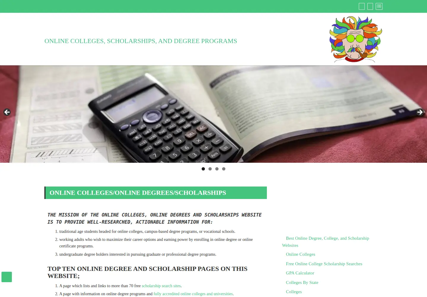 Screenshot of college-scholarships.com