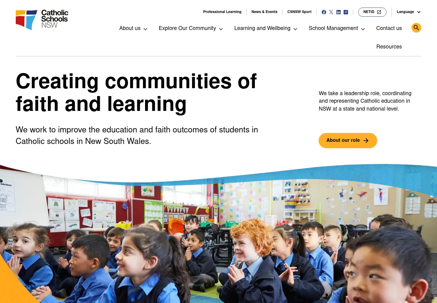 Captured homepage of csnsw.catholic.edu.au in the current scan