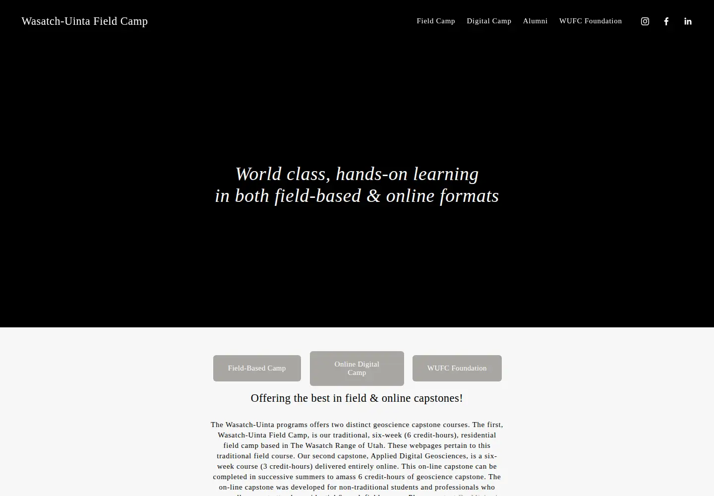 Screenshot of fieldcamp.org