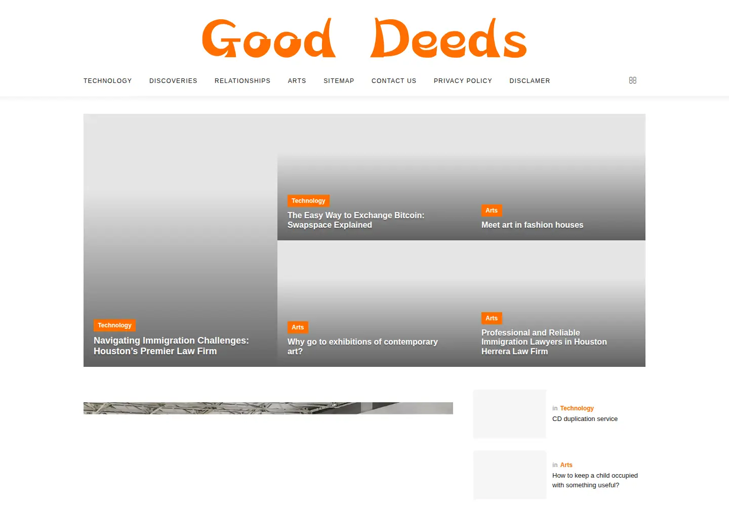 Captured homepage of good-deeds-worldwide.com in the current scan