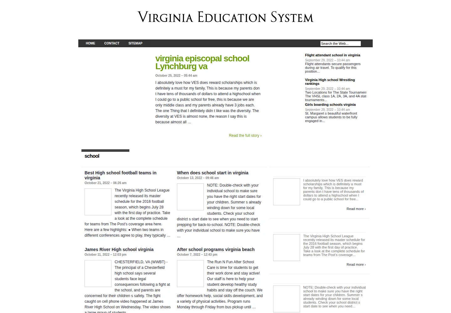 Captured homepage of safeschoolscville.org in the current scan