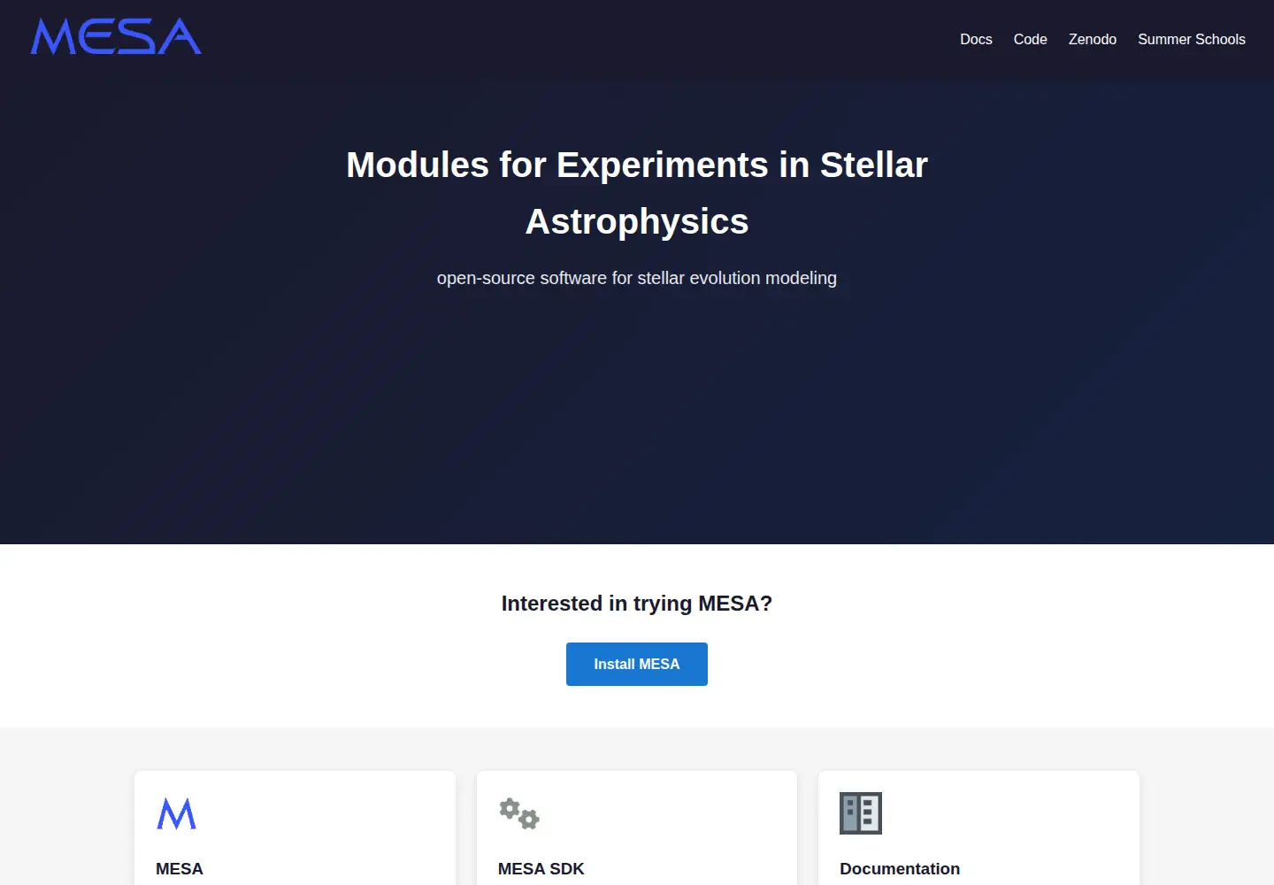 Screenshot of mesastar.org