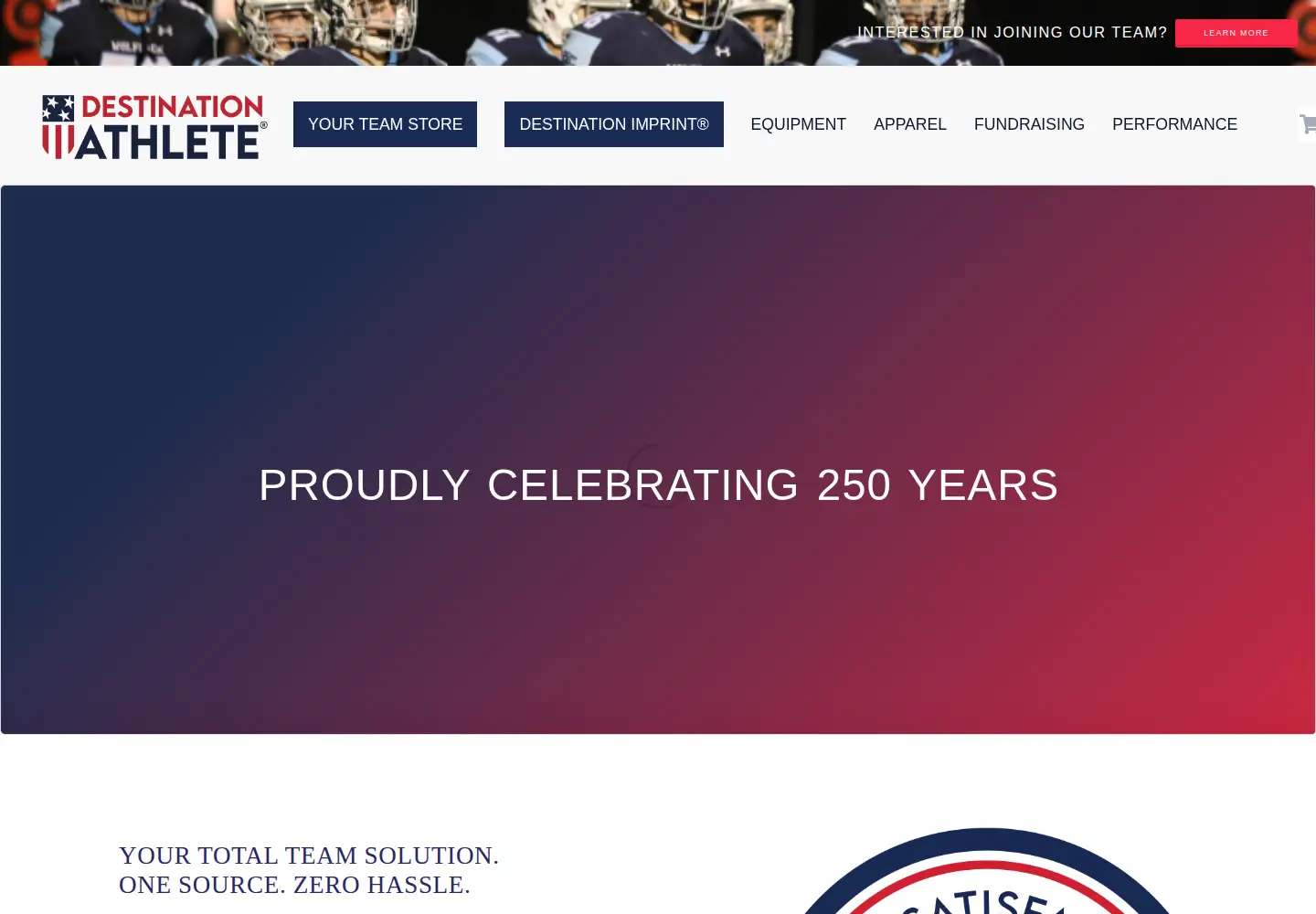 Captured homepage of destinationathlete.com in the current scan