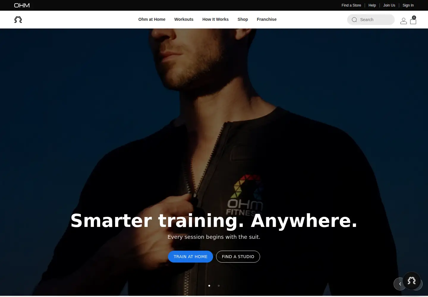 Captured homepage of ohmfitness.com in the current scan