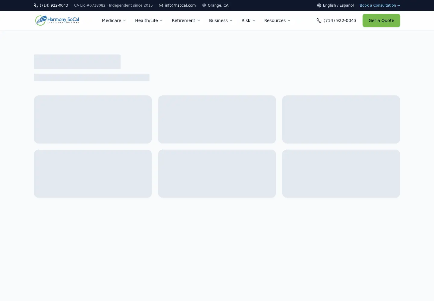 Screenshot of hsocal.com