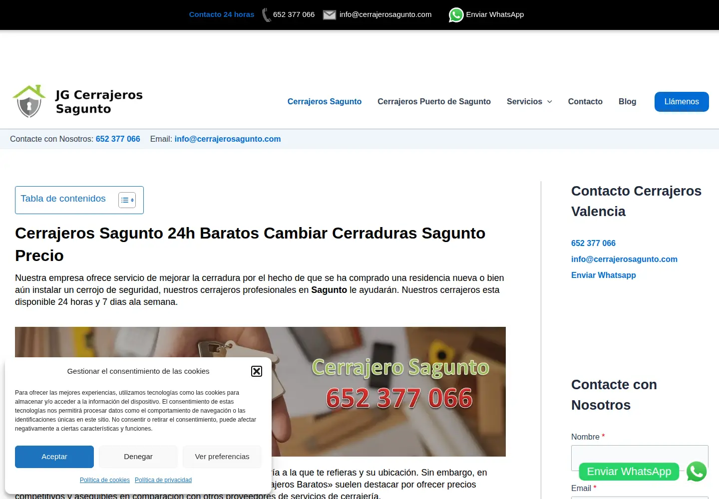 Screenshot of cerrajerosagunto.com
