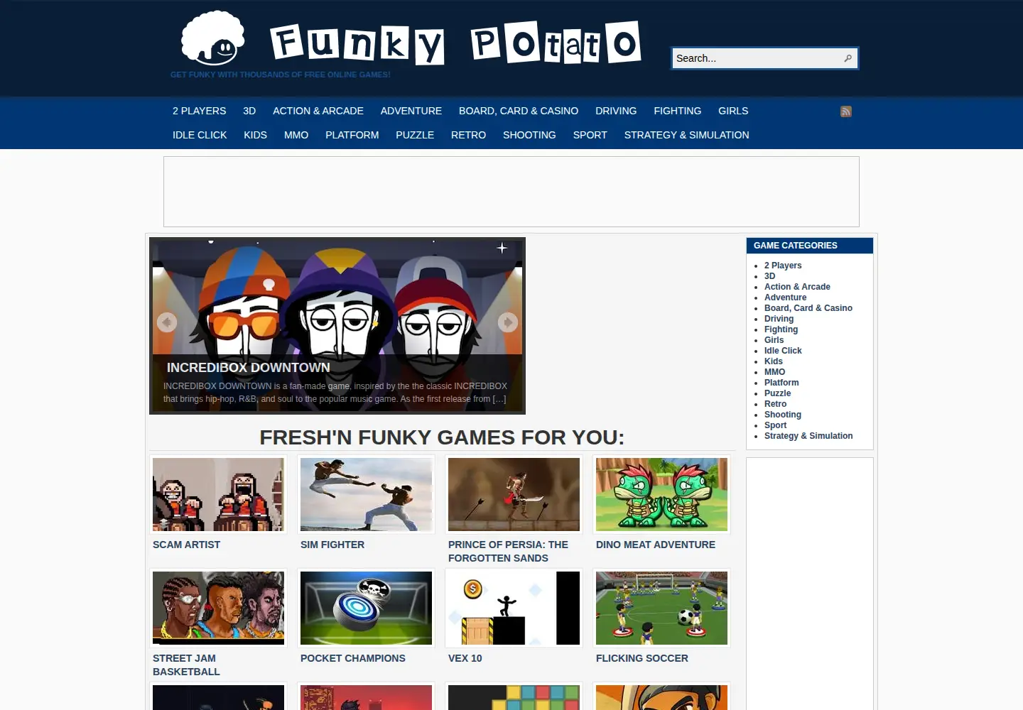 Captured homepage of funkypotato.com in the current scan
