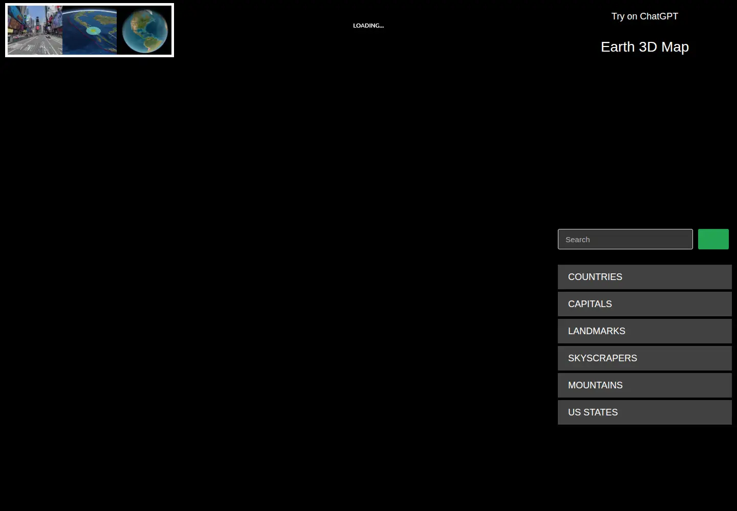 Captured homepage of earth3dmap.com in the current scan