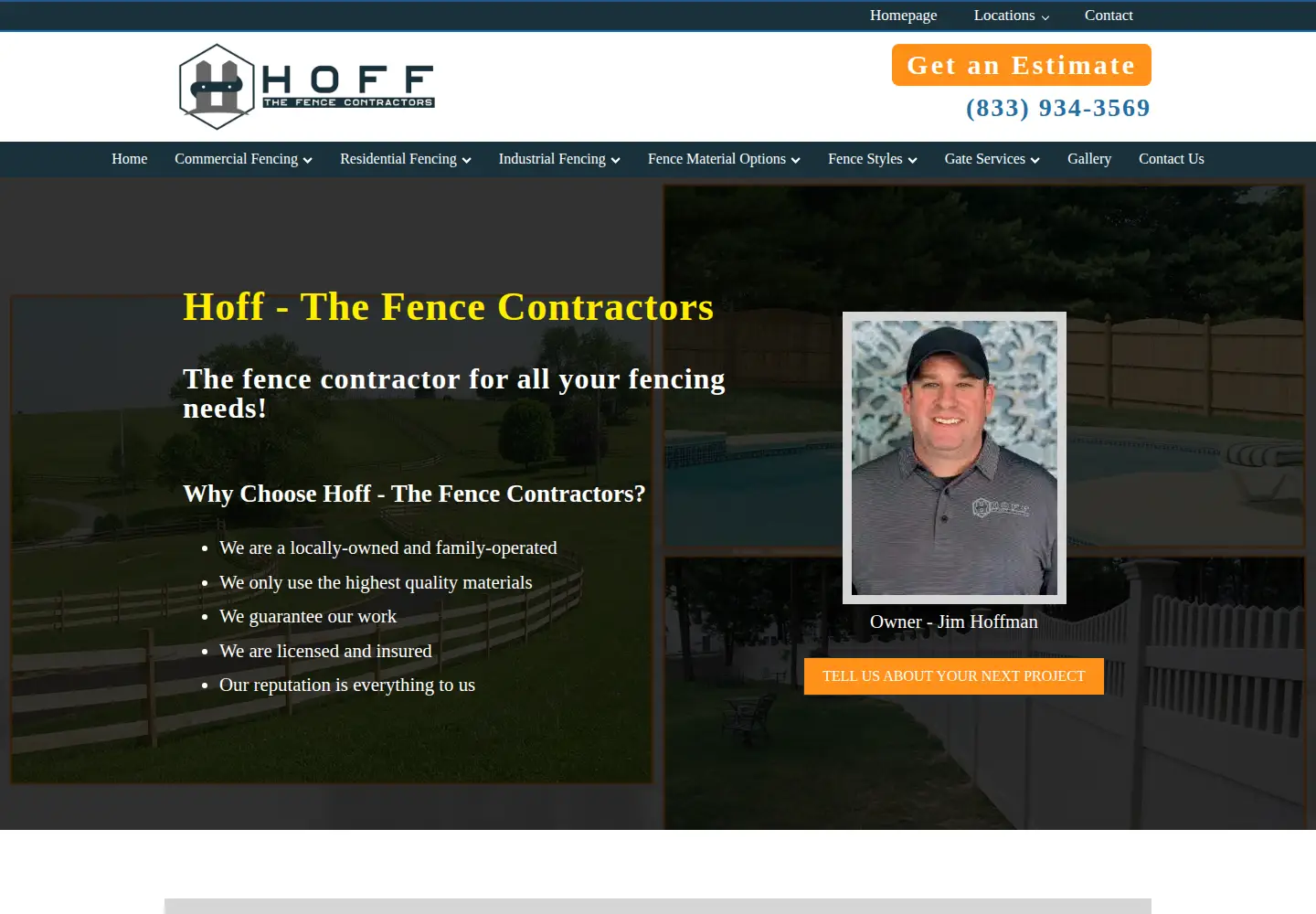 Screenshot of hoffthefence.com