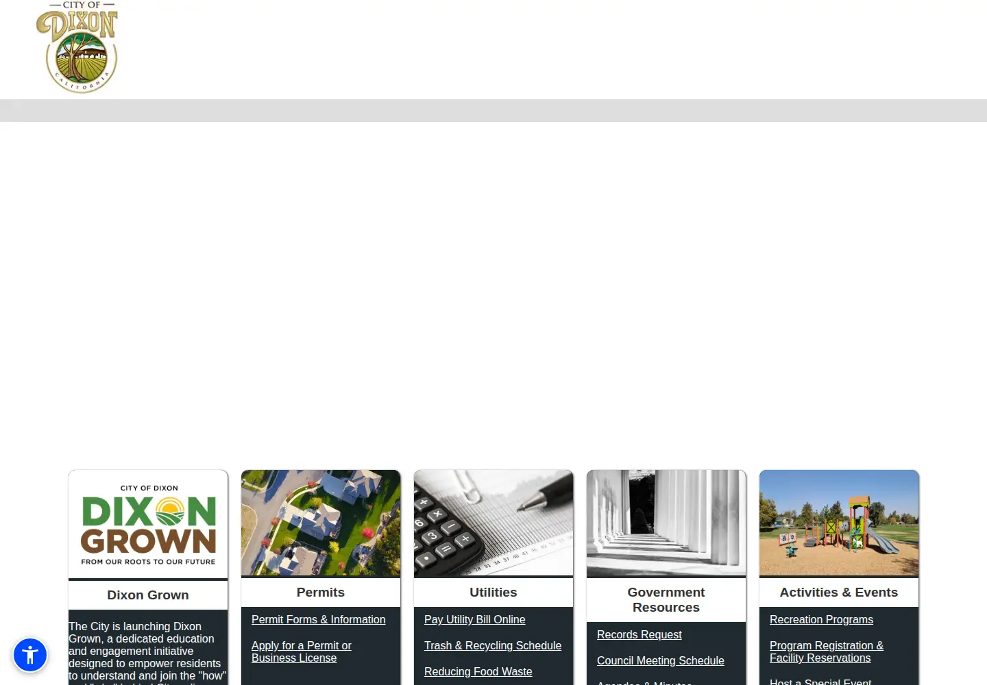 Screenshot of cityofdixonca.gov