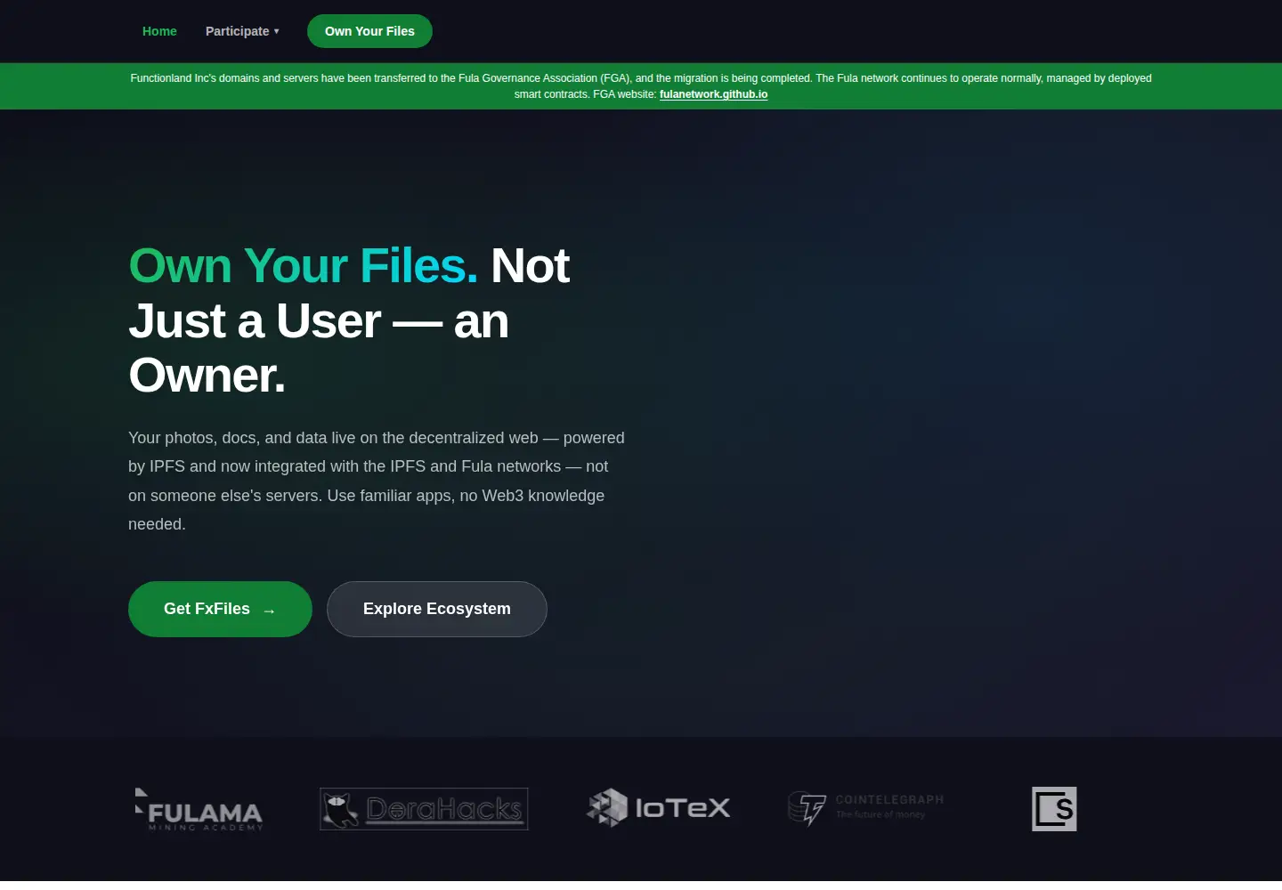 Screenshot of fx.land