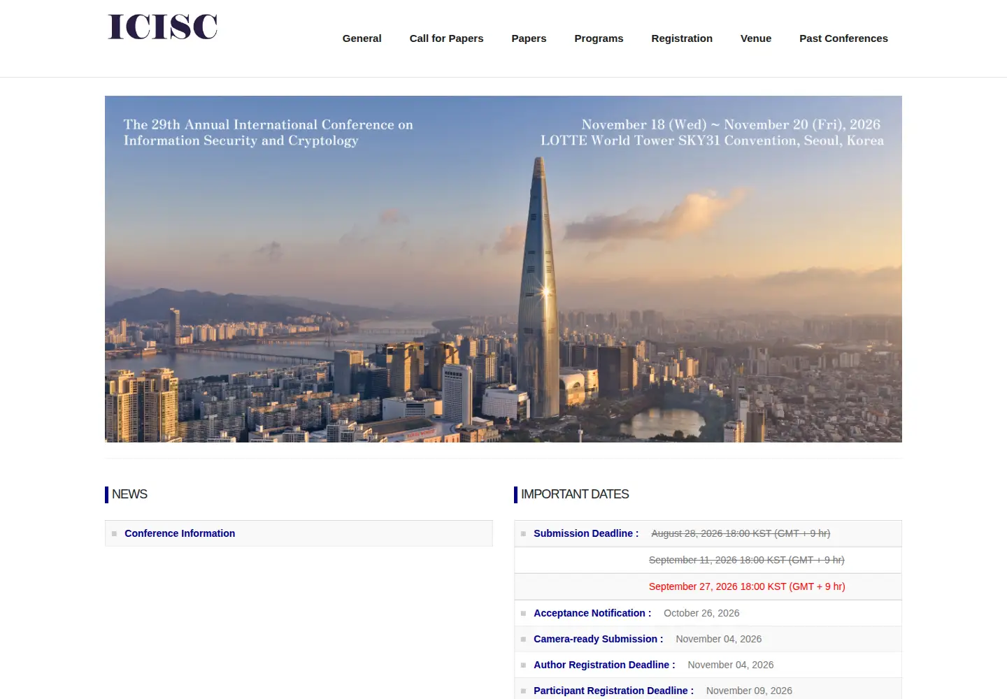 Screenshot of icisc.org