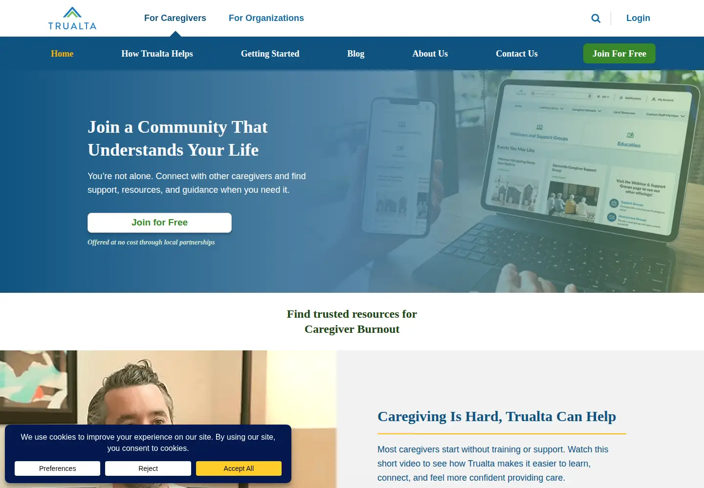Captured homepage of trualta.com in the current scan
