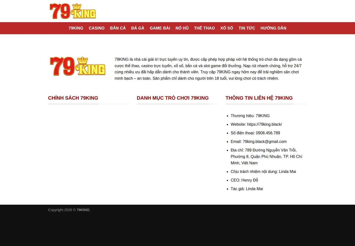 Captured homepage of 79king.black in the current scan
