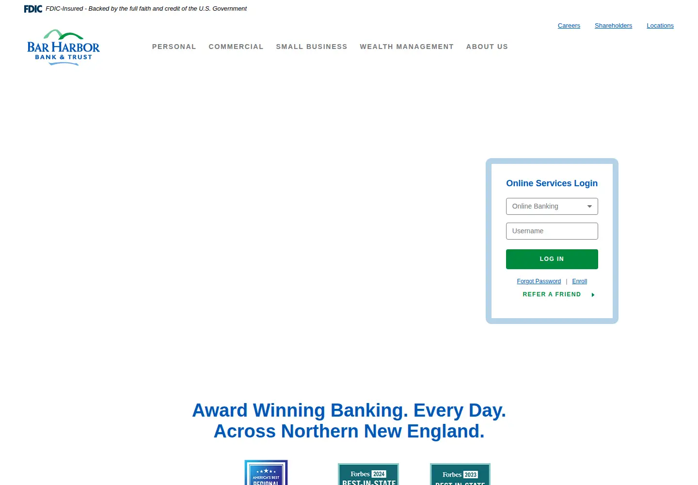 Screenshot of barharbor.bank