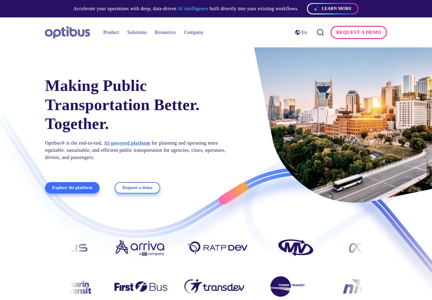 Captured homepage of optibus.com in the current scan