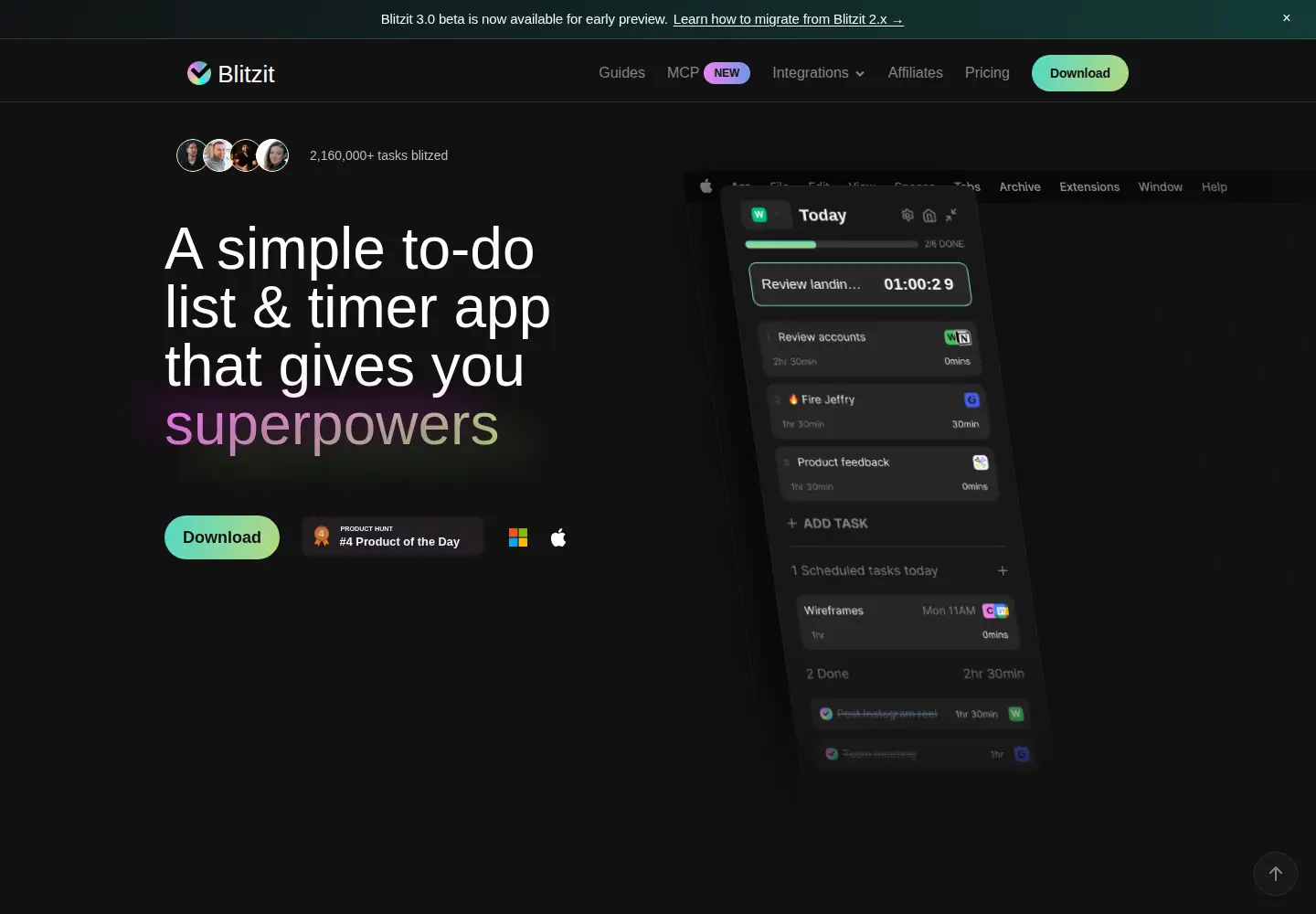 Screenshot of blitzit.app