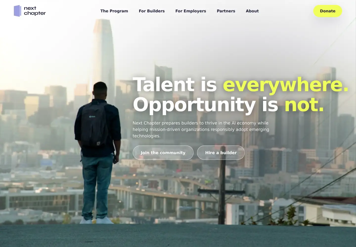 Screenshot of nextchapterproject.org