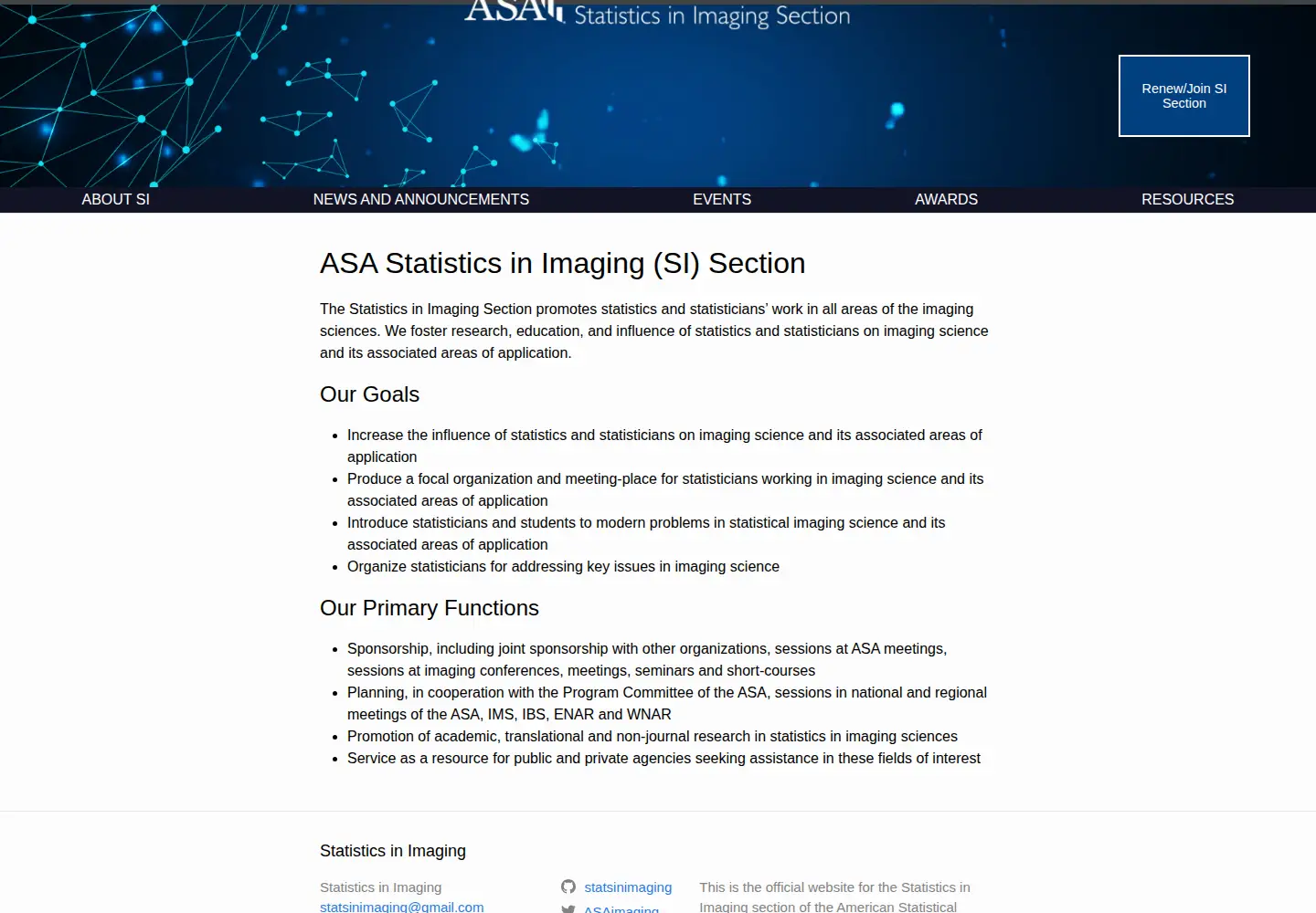 Screenshot of statsinimaging.org