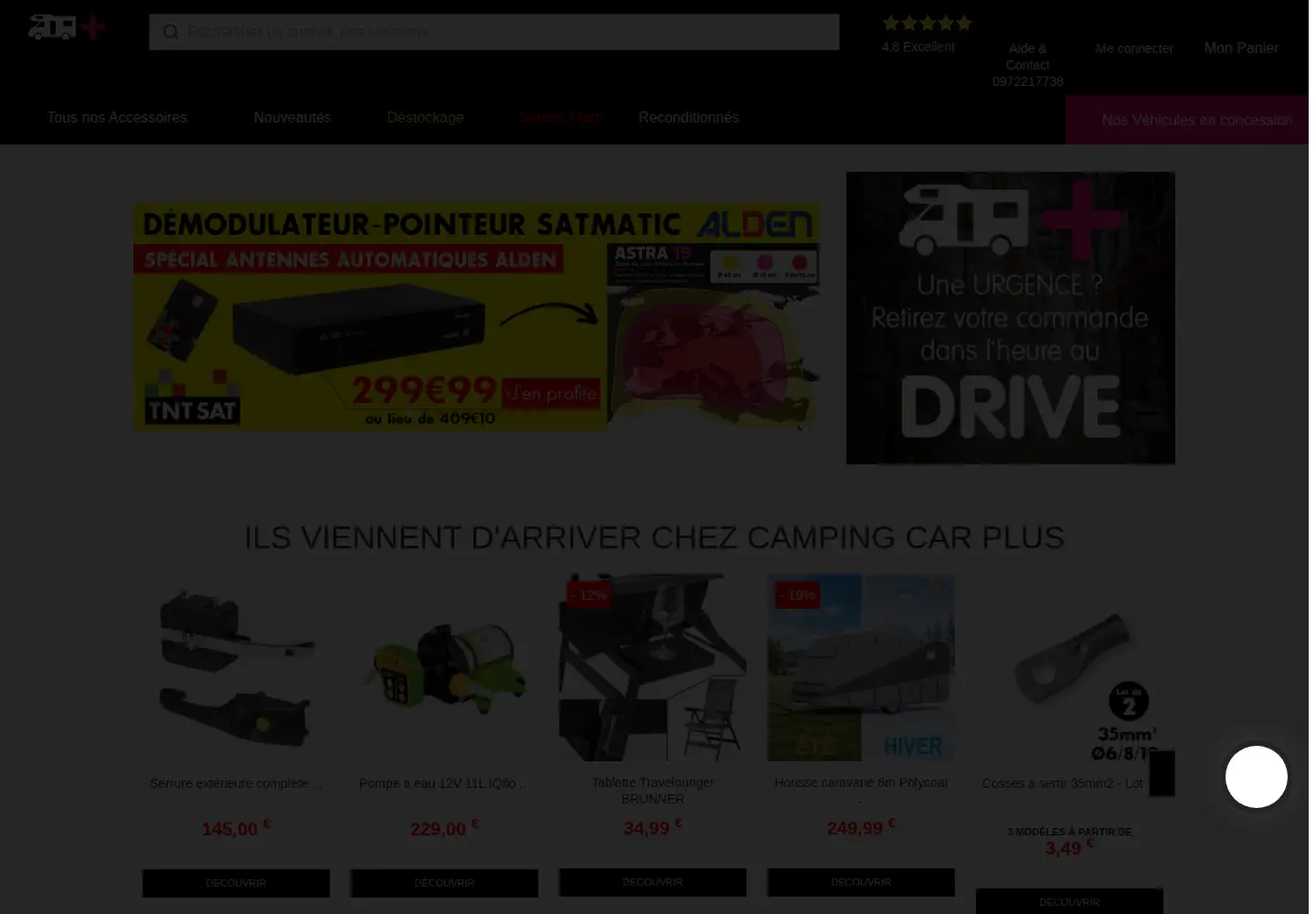 Screenshot of camping-car-plus.com
